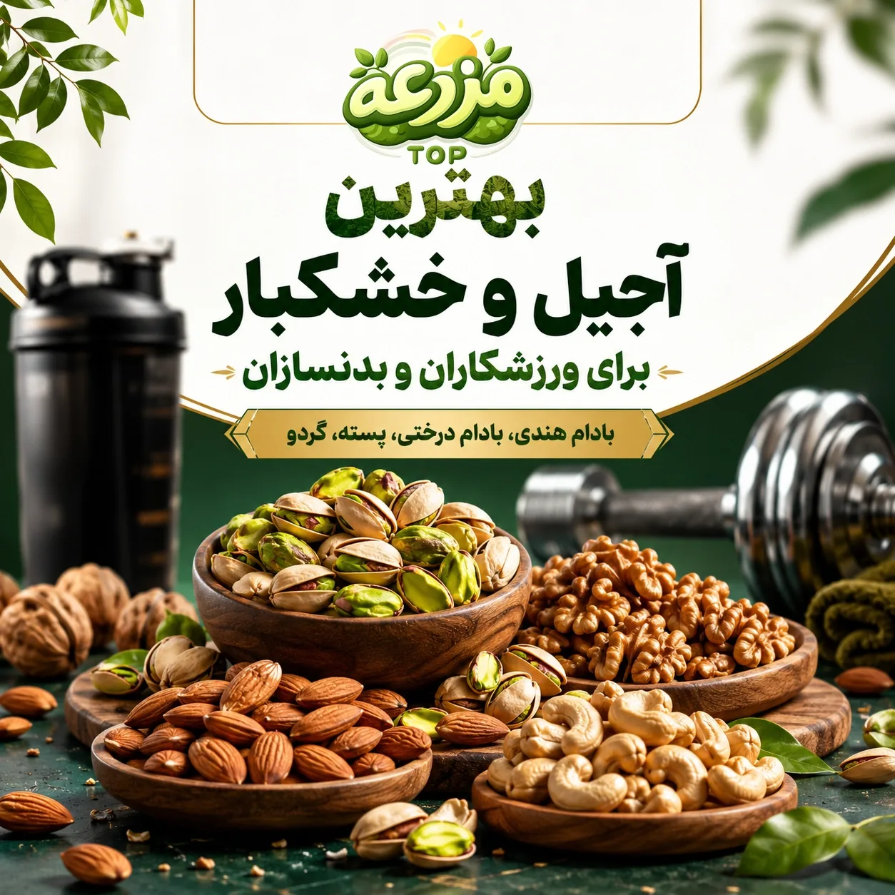 بهترین آجیل‌ها و خشکبار برای ورزشکاران و بدنسازان